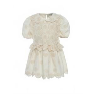 NEW SEA girl's mae embroidered dress in beige